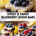 Blueberry lemon bars on a white plate topped with fresh berries, a Dairy Free And Nut Free Dessert. 2026